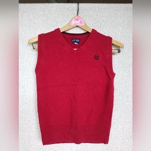 Boys Chaps red knitted vest